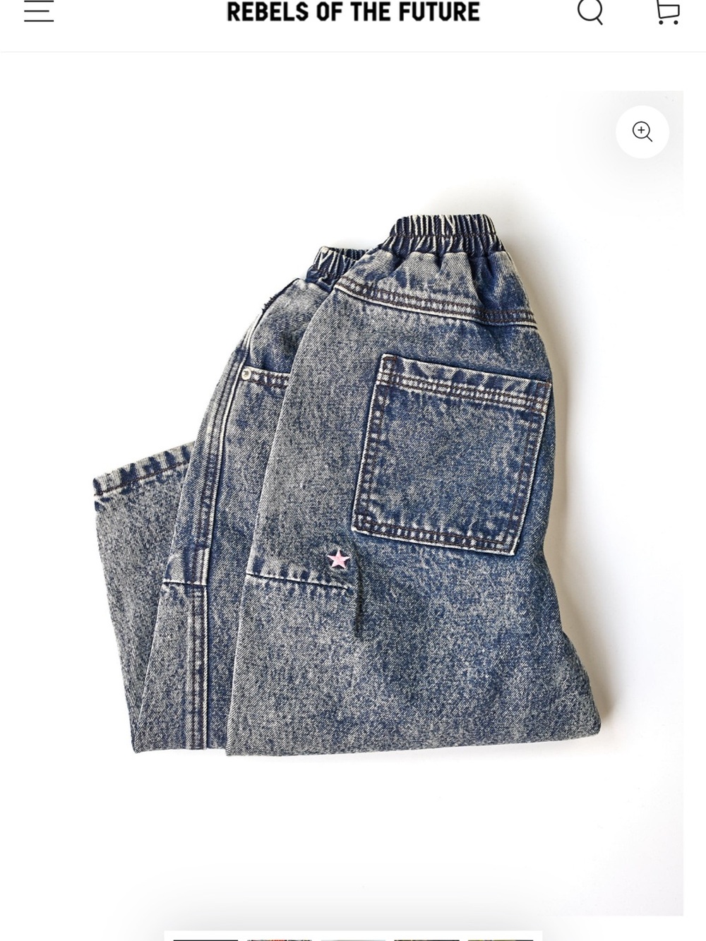 Kids Acid Wash Blue Elastic-Waist Jeans